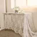 Lace Tablecloth White Wedding Tablecloths 60x120 Inch Vintage Rustic Farmhouse Table Fabric for Romantic Wedding Table Decorations