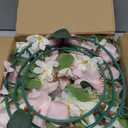 DIYDOFUN Artificial Flower Candle Rings - 6 Inch Inner Rose Floral Wreaths with Butterflies for Wedding Bridal Event Table Centerpieces Backdrop Decorations (Pink & White, 2 X Candle Rings)