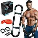 EMAN Power Twister Arm Trainer – 30–130 lbs Adjustable Resistance with 4 Built-in Steel Springs, Chest Expander & Forearm Exerciser, Includes Resistance Band, Home Gym Equipment for Men & Women
