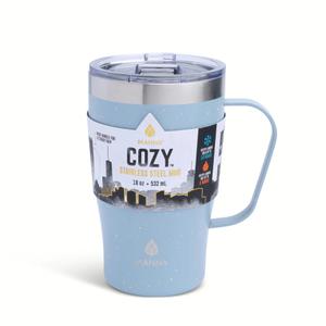 Manna™ Cozy™ Stainless Steel Coffee Mug - Blue Splatter