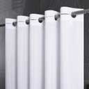 Furlinic 72x75 Waterproof No Hook Needed White Shower Curtain,Soft Polyester Fabric Bathroom Curtain with 10 Rustproof Split Grommet,Light Weighted & Washable, Hotel Style, Standard Size. (72"W x 75"L (Pack of 1))