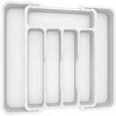 Lifewit Silverware Drawer Organizer, Expandable BPA Free Utensil Tray for Kitchen, Adjustable Flatware and Cutlery Holder for Spoons Forks Knives, Plastic Kitchen Organizers and Storage, Clear