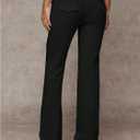 GORGLITTER Women's Low Rise Dress Pants Business Casual Trousers Slacks | Dress Pants Women, Wide Leg Dress Pants, Low Rise Slacks Pants, Womens Pants Dressy Casual (Black, S)