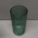 Ribbed Glass Vase, Flower Vases for Bouquet, Green Glass Vases for Flowers, Modern Ribbed Vase for Living Room, Bathroom, Dining Table, Office, Wedding, Centerpieces, 8 Inches