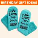 HAPPYPOP Women Queen Birth Month Socks - Month Birthday Gifts, Socks for Her Female in Green