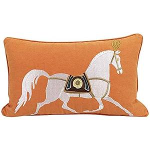 12x20'' inches Orange Embroidered Horse Throw Pillow Cushion Covers - Modern Fashion Style Couch Sofa Pillow for Living Room Sofa Bedroom