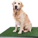 PETMAKER Artificial Grass Puppy Pee Pad for Dogs and Small Pets with Tray - 20x30 inches Washable 3-Layer Reusable Indoor Dog Potty Grass Training Pad, Easy Clean Pet Housebreaking Potty Solution