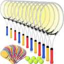12 Pcs Tennis Rackets for Adult Recreational 12 Players 27'' Tennis Racket Set with 6 Balls Lightweight Tennis Rackets Bulk for Women Men Tennis Training and Beginner with Overgrip and Bag, about 27"