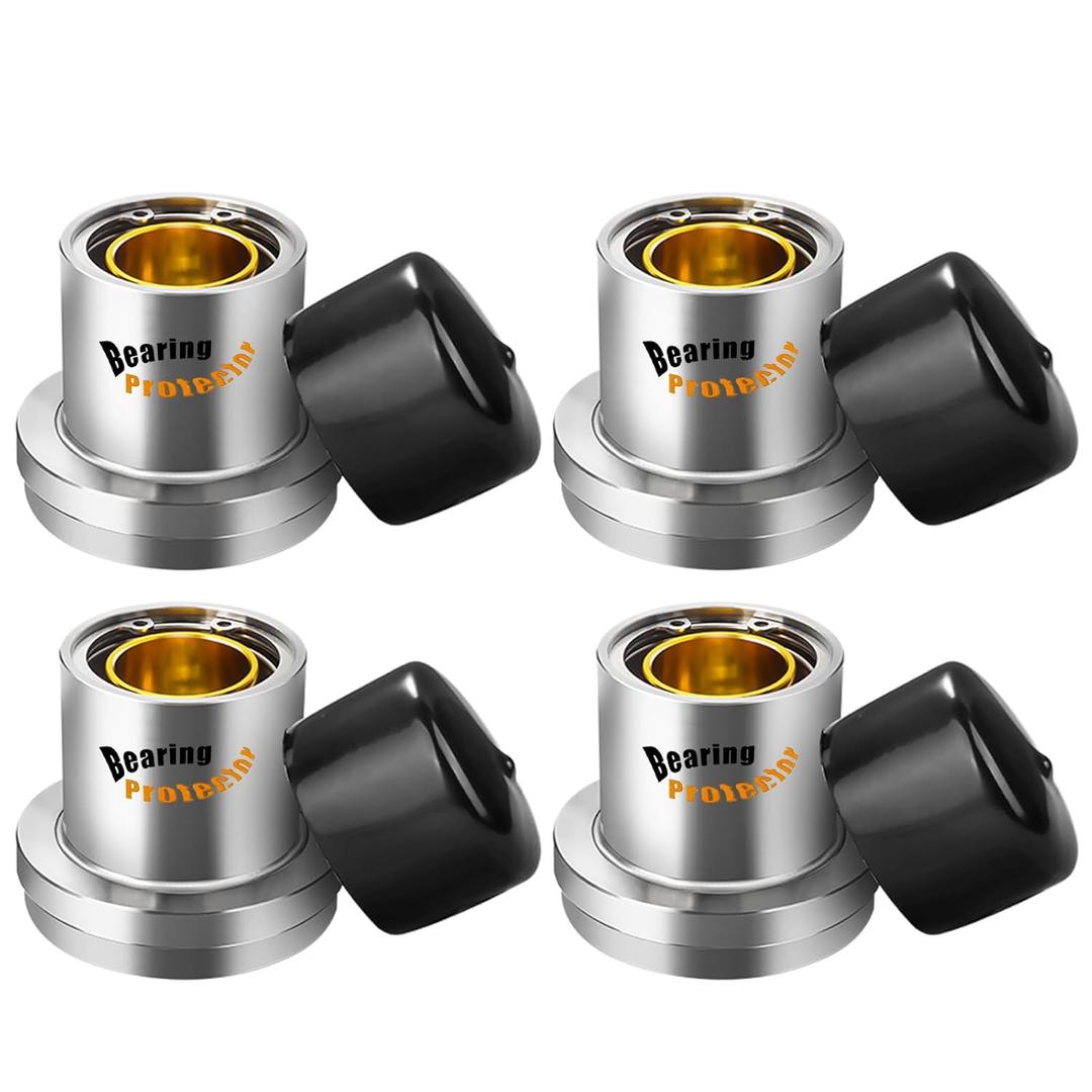 Upgrade 4 Pcs 2.717" Inch Bearing Protectors Stainless Steel+Copper with Protective Bras Trailer Bearing Dust Cap for Trailer Boat Fits Most 8 Bolt/Lug Hubs Grease Caps