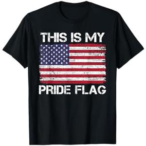 This Is My Pride Flag USA American 4th Of July Patriotic T-Shirt for Women Men, M