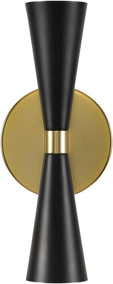 Milo 2 Light Ada Wall Bracket Black and Vintage Brass