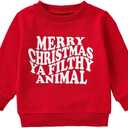 Toddler Baby Girl Boy Christmas Outfit Merry Christmas Sweater Long Sleeve Shirt Sweatshirt Fall Winter Clothes (18-24 Months)