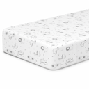 1 Pack and Play Sheets, Waterproof Mini Crib Sheets Fitted - 38x26 Organic Cotton Pack N Play Sheets for Graco Pack and Play Mattress, Playard Baby Crib Sheets, Neutral for Boy, Girl, Toddler(KeaSafari)