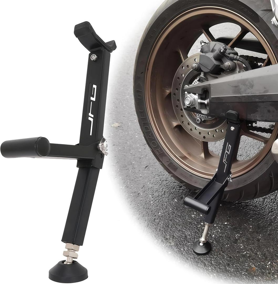 Motorcycle Rear and Front Wheel Lift Stand Trail Stand Easy And Portable-Second Generation New Design for Most Motorcycle Wheels (Black)