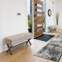 ShadesU Custom Size Abstract Design Non-Slip Hallway Runner Rug Carpet Low-Pile 0,3" Non Slip Backed (Black Color, 31inch Wide x 8ft Length)