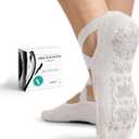 Maria-M 2 Pairs Yoga Socks for Women, Non-Slip Grip & Grip Straps, Socks for Pilates, Yoga, Pure Barre, Ballet (One Size)