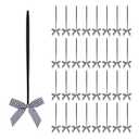 Meseey 30pcs 8 Inch Stretch Elastic Loops with Pre-Tied Black White Plaid Ribbon Bows for Gift Wrapping, Baby Showers, Weddings, Christmas Boxes (8 Inch, Black and White)