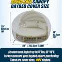 Outdoor Daybed Cover Waterproof, 600D Round Patio Sofa Cover, Heavy Duty Outdoor Canopy Daybed Sofa Cover - 88"X35''/18H