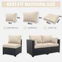 8p Outdoor Cushion Slipcovers Outdoor Patio Cushions Covers Replacement Waterproof with Zipper for 3-Seat Outdoor Rattan Sofa Patio Furniture Cushion Covers Cream, Covers Only