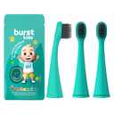 BURST Genuine Replacement Heads for Kids Electric Toothbrush (Seafoam Teal/3 Pack) | Perfect Fit | Ultra Soft Bristles | 9 Months of Supply
