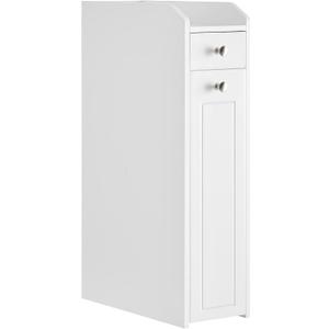 VASAGLE Small Bathroom Storage Cabinet, with Slide Out Drawers，Cloud White, 15.7 x 7 x 27.5 Inches