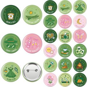 18 Pcs Camping Bachelor Party Badge Set Bachelorette Camp Party Favors Last Trail Before the Veil Bachelorette Gift Bride Buttons for Camping Bridal Shower Team Bride Accessories(Cute)