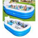 Large Inflatable Swimming Pool for Kids and Adults,Thickened Adult Pool for Backyard with Seat and Backrest, Kids Outdoor Blow up Pools,118"X75"X22"Inflatable Pools for Summer (Sky Blue)