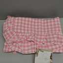 K MASANIJI Coral Pink White Plaid Ruffle Gingham Sheets Queen Size 2 Pcs, 300TC 100% Yarn Dyed Cotton Sheets Deep Pocket Farmhouse Plaid Decorative Bedding（Coral Pink/White Plaid, Queen)