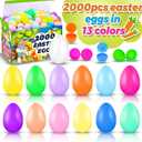 2000pcs Empty Plastic Easter Eggs ,Bulk Fillable Easter Eggs for Easter Hunt,Basket Stuffers Fillers,Theme Party Favor Decoration,Easter Classroom Prize Supplies