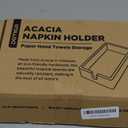 Acacia Guest Towel Napkin Holder 10x6", Paper Hand Towels Tray Holds Paper & Cloth Linen Napkin on Table, Kitchen Counter, Bathroom - Durable, Natural, Dark Stained Organizer for Party, Wedding, Event