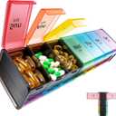 Daviky Extra Large Weekly Pill Organizer 2 Times a Day, XXL Pill Box 7 Day with AM PM Large Compartments, BPA-Free Daily Medicine Case, Jumbo Pill Holder for Fish Oils, Vitamins & SupplementsBlack