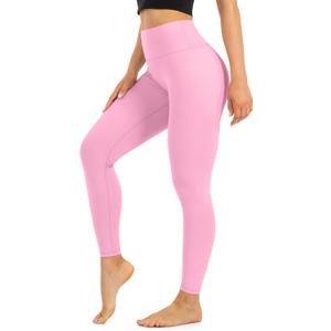 Blisset High Waist Leggings for Women - Opaque, Soft Tummy Control Athletic Pants for Yoga, Running, Workout and Gym (Pink, XL)