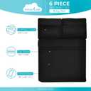 DREAMCARE King Size Sheets Set - 6 pcs Breathable Cooling Bed Sheets - up to 15" Deep Pocket King Sheet Set with Side Pockets - Extra Soft 100% Brushed Hypoallergenic Hotel Luxury Bedding - Black