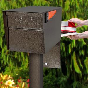 Mail Boss 7528V Mail Manager Street Safe Locking Security Mailbox, Bronze