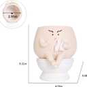 Face Planter Pots Funny Toilet Plant Pot for Indoor Plants, Cute Face Head Flower Pots Quirky Succulent Planters Gift Ideal for Home, Office, Christmas