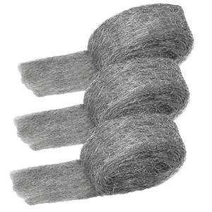 Steel Wool Rust-Proof 3 Packs 3 inch x 12 FT Fine Steel Wool Gap Blocker for Hole Filling, Protect Against Animals in Holes Holes, Siding, Pipeline, Vents for Garden, Garage,