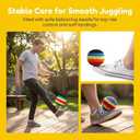 6PCS Handmade Knitted Hackys, Multicolor Geometric Crochet Footbags, Portable Soft Juggling Balls for Adults Beginners, Handwoven Toss Game Balls for Coordination Training and Party Games