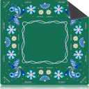 Seenelling Mini Mahjong Mat Green with Rules 22" x 22" Non-Slip Noise Reduction Peacock Mahjong Table Mat Multi Purpose Game Table Cover for Mah-jongg Card Board Poker Dominoes Tile Games