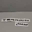 Set OEM Black 1 Terrain and AWD Nameplate Emblem kit Badge 3D Letter Compatible with Terrain 2022-2025 (Gloss Black)