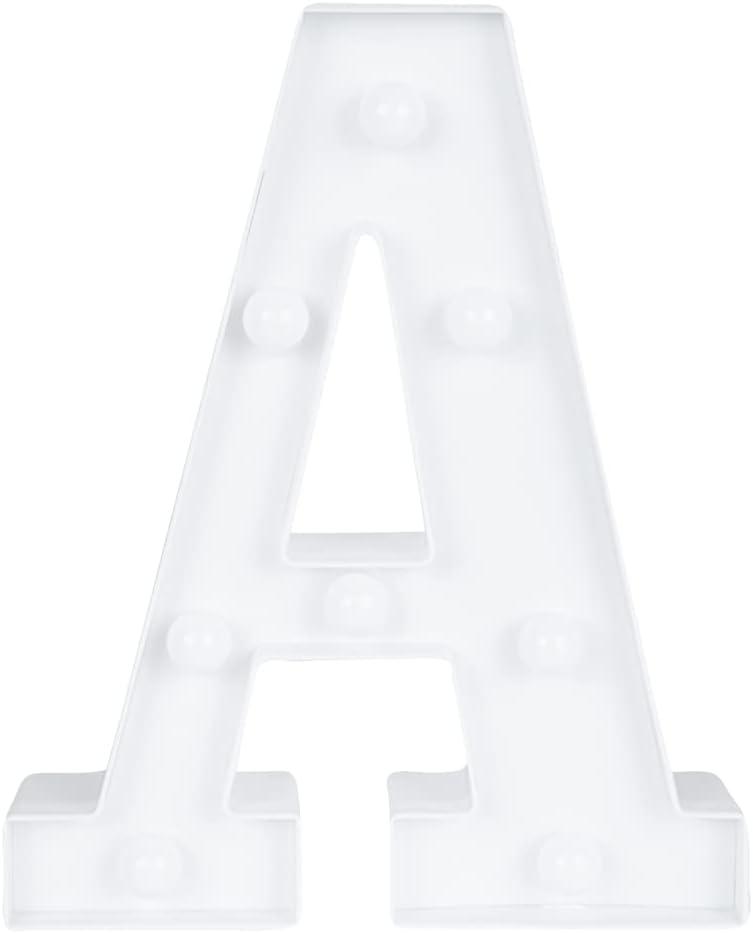 Restaurantware Illumify 6.9 x 1.2 x 8.7 Inch Light Up Letter 1 Durable Marquee LED Light - Letter A Touchproof White Plastic Party Light Keyhole Slot For Parties Weddings Or Special Events
