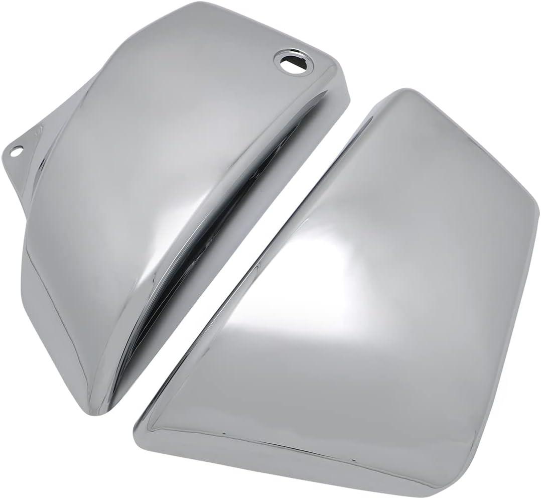 Motorcycle Left & Right Battery Fairing Covers Side Panel Oil Tank Cover For Honda Shadow ACE/Aero/Sabre VT1100 1999-2008(Not fit for Spirit) (Chrome)