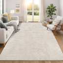 Pauwer 8x10 Area Rugs for Living Room, Modern Non Slip Washable Rug, Beige