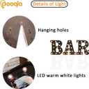 BAR - Illuminated LED Marquee Word Sign - Pre-Lit Pub Bar Sign - Battery Operated (23.03-in x 8.66-in) (Black)