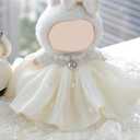 17cm Doll Clothes with La bu-u, High Fashion Dress Set, 17cm Doll Accessories, Set of 4 - Dress + Necklace + Bow Hair Accessory + Leather Shoes (Not Dolls) (White Set)