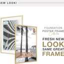 MCS Foundation 20x28 Poster Frame Traditional Brass, Vertical & Horizontal Wall Hanging Large Picture Frame for Photos, Posters & Art Prints (1-Pack)