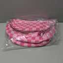 MOETYANG Checkered Crossbody Bum Bags for Women, Spacious Nylon Sling Bag Fanny Pack witn Adjustable Shoulder Strap Belt Bag (Rose Red)