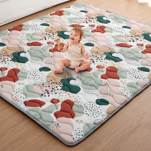 Blissful Diary Baby Play Mats for Floor, 71x59 Inch Thicker Foam Playmats for Babies and Toddlers, Soft Cushioning Baby Crawling Mat, Modern Abstract
