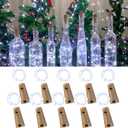 Wine Bottle Lights with Cork, 20 LEDs 6.6 Feet Silver Wire Cork Bottle Lights,Fairy Mini String Lights,for DIY Jar Halloween,Christmas,Party,Decor,Wedding Listing (7 Pack, Cool White)