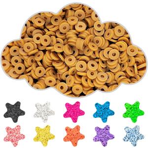 Clay Beads, 3000Pcs Brown Clay Heishi Beads for Bracelets Making, Flat Round Polymer Heishi Beads for DIY Jewelry Making Bagged, Brown
