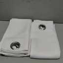 Hiasan RV Blackout Curtains for Bedroom, 52 x 36 Inches Long - Thermal Insulated & Energy Saving Window Curtains for Living Room, 2 Drape Panels Sewn with Tiebacks, Greyish White